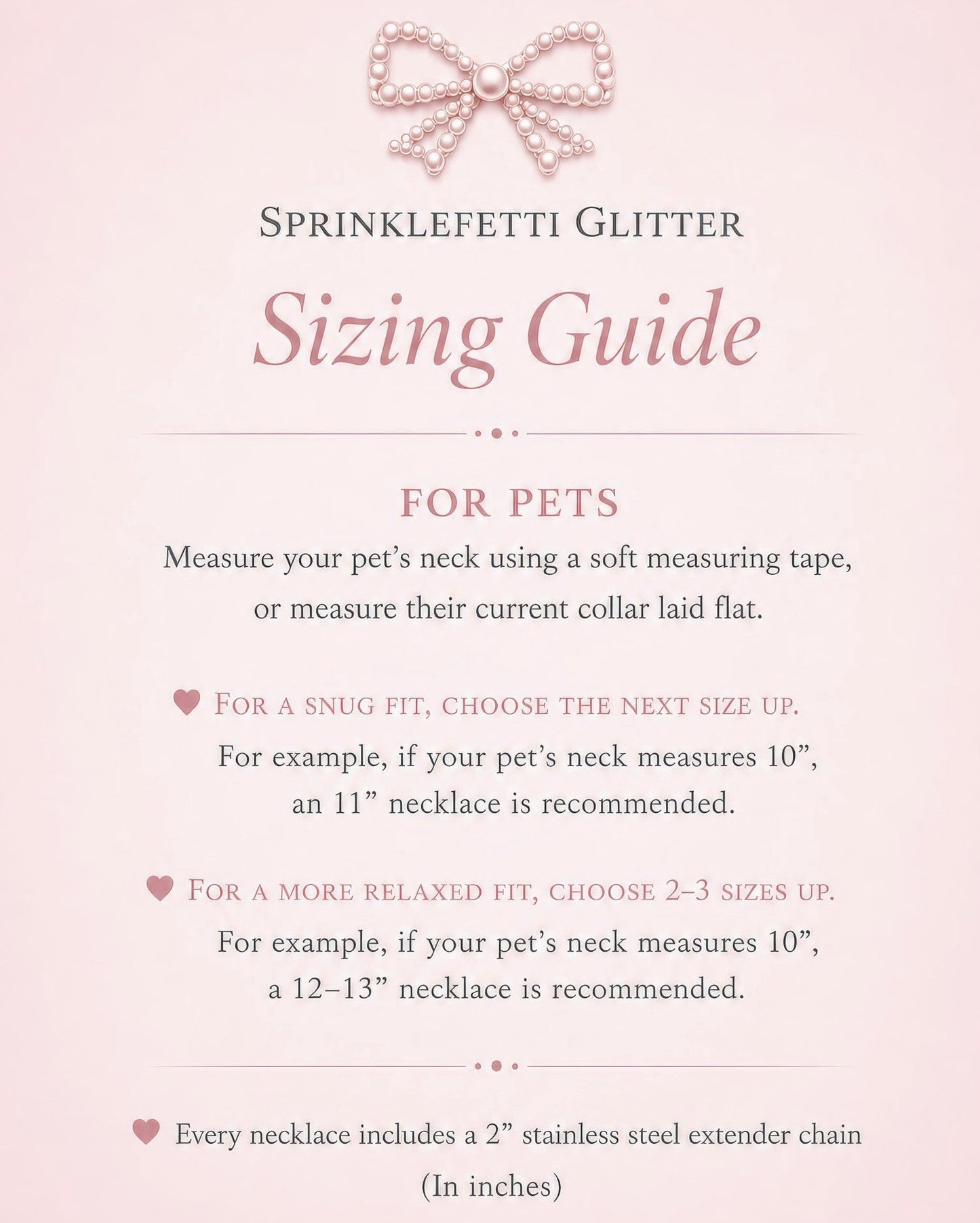 How to measure for a custom Sprinklefetti Glitter necklace