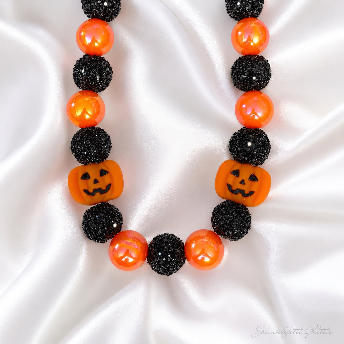 Midnight Pumpkin Heiress Necklace from the Sprinklefetti Glitter New Arrivals collection
