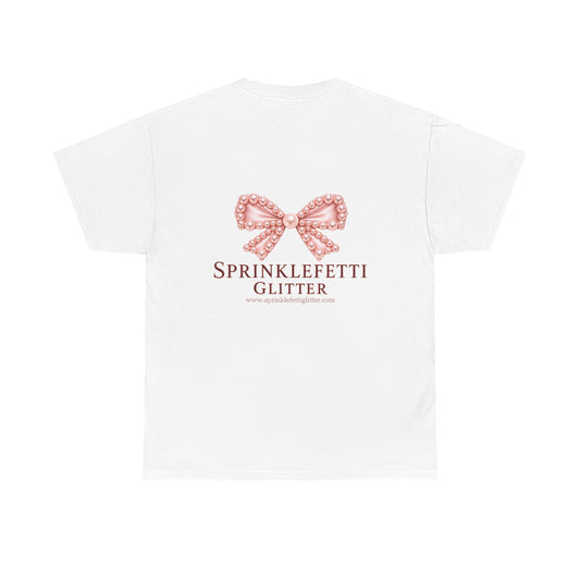 SprinkleFetti Glitter Rose Gold Bow Tee