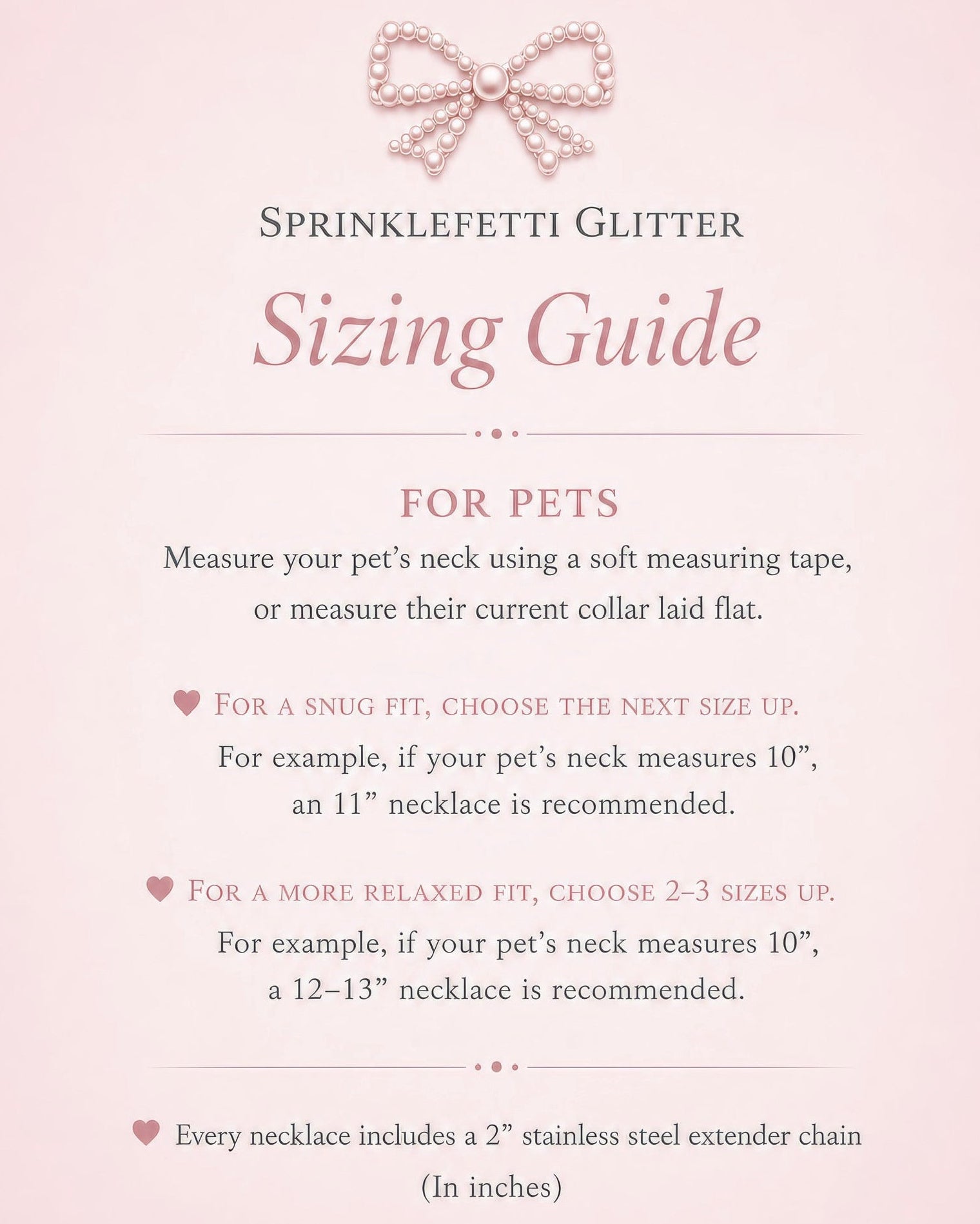 How to measure for a custom Sprinklefetti Glitter necklace