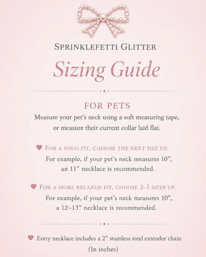 How to measure for a custom Sprinklefetti Glitter necklace