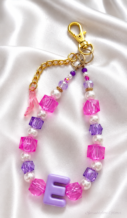 Gimme Gummy Initial Necklace detail with premium beads, Austrian crystals and a personalized initial